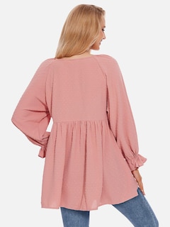 Foto 5 | Foto 5 | Blusa Exlura Para Mujer Swiss Dot Babydoll, Holgada, Rosa - Venta Internacional.
