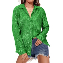 Top con Lentejuelas Zando Verde para Mujer - Venta Internacional