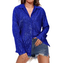 Top con Lentejuelas Zando Royal Azul para Mujer- Venta Internacional