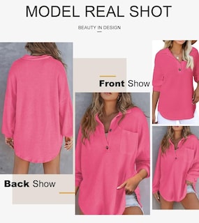 Foto 5 | Foto 5 | Camisa Tipo Túnica Con Cuello En V Y Punto Gofrado Elegante Para Mujer - Venta Internacional.