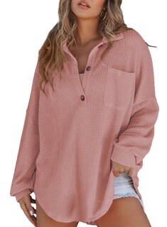 Foto 4 | Foto 4 | Camisa Elegante Para Mujer, Estilo Novio, Punto Gofre, Color Rosa Empolvado - Venta Internacional.