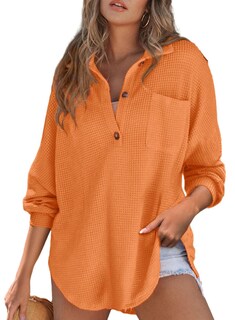 Foto 1 | Foto 1 | Blusa Elegante De Punto Gofrado Con Cuello En V Y Manga Larga Para Mujer - Venta Internacional.