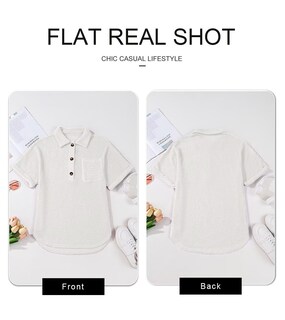 Foto 5 | Foto 5 | Blusa Tipo Túnica Elegante De Punto Gofrado, Manga Corta, Cuello En V, Blanca - Venta Internacional.