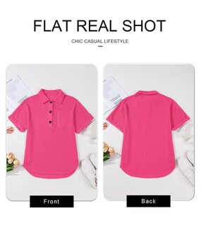 Foto 5 | Foto 5 | Camisa Astylish Para Mujer, Cuello En V, Cuello En V, Manga Corta, Rosa Roja, Talla M - Venta Internacional.