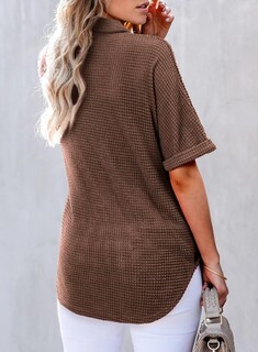 Foto 2 | Foto 2 | Blusa Tipo Túnica Para Mujer, Elegante, Punto Gofrado, Cuello En V, Color Café, Xxl - Venta Internacional.