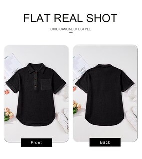 Foto 5 | Foto 5 | Camisa Astylish Henley Para Mujer, Manga Corta, Cuello En V, Negra - Venta Internacional.