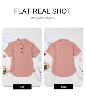 Foto 5 | Foto 5 | Blusa Tipo Túnica Elegante De Punto Gofrado, Manga Corta, Rosa Empolvado - Venta Internacional.