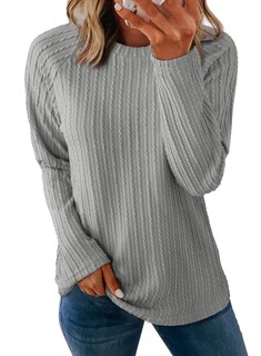 Foto 1 | Foto 1 | Top Dokotoo De Manga Larga De Primavera Para Mujer, Talla Grande, Gris - Venta Internacional.