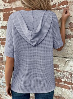 Foto 2 | Foto 2 | Tops Dokotoo De Punto Gofrado Para Mujer, Manga Corta, Azul Beau - Venta Internacional.