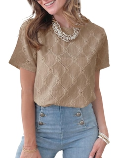 Foto 1 | Foto 1 | Top Tipo Túnica Dokotoo Para Mujer, Manga Corta, Verano, Bordado Con Ojales - Venta Internacional.