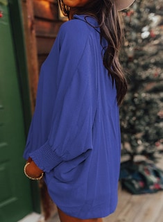 Foto 4 | Foto 4 | Blusas Dokotoo Para Mujer De Color Azul Oscuro Con Cuello En V Para Primavera De 2025 - Venta Internacional.