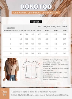 Foto 6 | Foto 6 | Top Dokotoo De Talla Grande Para Mujer, Manga Media Acampanada Y Cuello En V, Azul - Venta Internacional.