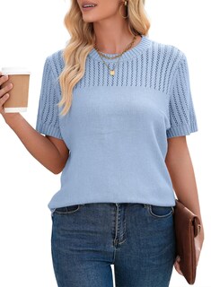 Foto 3 | Foto 3 | Camiseta Dokotoo Para Mujer, Primavera Y Verano, Azul, Talla M - Venta Internacional.