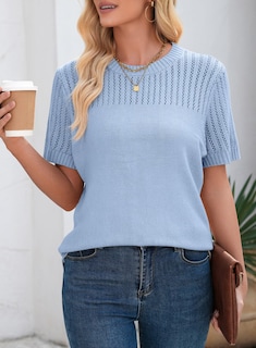 Foto 4 | Foto 4 | Camiseta Dokotoo Para Mujer, Primavera Y Verano, Azul, Talla M - Venta Internacional.