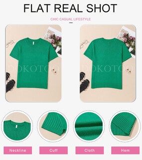 Foto 6 | Foto 6 | Blusas Tipo Túnica Dokotoo Para Mujer, Primavera Y Verano, Color Verde, Talla L - Venta Internacional.