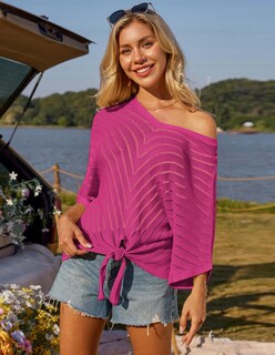 Foto 2 | Foto 2 | Camiseta Tipo Túnica Grace Karin Para Mujer, Manga 3/4, Manga 3/4, Rosa Y Roja, Talla M - Venta Internacional.