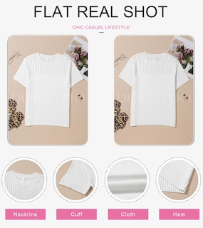 Foto 6 | Foto 6 | Blusas De Verano Dokotoo 2025 Para Mujer, Casual, Manga Corta M, Color Blanco - Venta Internacional.