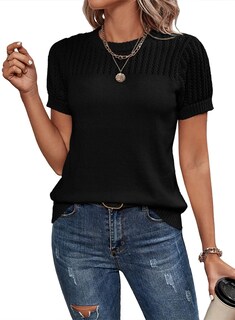 Foto 1 | Foto 1 | Tops Dokotoo, Camisas De Manga Corta, Suéteres Para Mujer, Color Negro S - Venta Internacional.