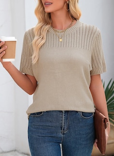 Foto 7 | Foto 7 | Blusas De Verano Dokotoo 2025 Para Mujer, Cuello Redondo Y Manga Corta, Color Caqui - Venta Internacional.