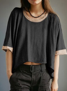 Foto 2 | Foto 2 | Tops Dokotoo, Talla Grande, Verano, Cuello Redondo, Manga Corta, Talla 2025 - Venta Internacional.