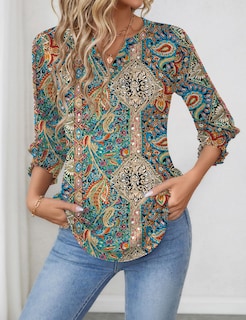 Foto 3 | Foto 3 | Blusa Lomon Fashion 2025 De Verano Con Cuello En V Y Media Manga Para Mujer - Venta Internacional.