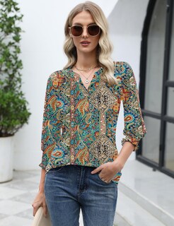 Foto 5 | Foto 5 | Blusa Lomon Fashion 2025 De Verano Con Cuello En V Y Media Manga Para Mujer - Venta Internacional.