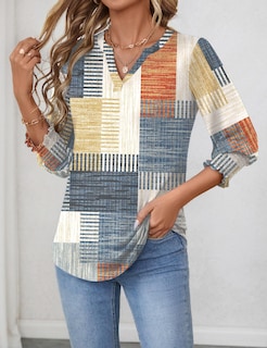 Foto 2 | Foto 2 | Blusa Lomon Para Mujer, Manga 3/4, Cuello En V, Primavera 2025 - Venta Internacional.