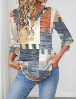 Foto 3 | Foto 3 | Blusa Lomon Para Mujer, Manga 3/4, Cuello En V, Primavera 2025 - Venta Internacional.
