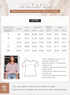Foto 6 | Foto 6 | Blusas De Verano Dokotoo Para Mujer Con Mangas De Farol A Rayas - Venta Internacional.
