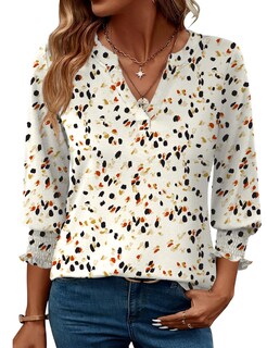 Foto 1 | Foto 1 | Camiseta Tipo Túnica Lomon Para Mujer, Cuello En V, Manga 3/4, Blanca, Talla M - Venta Internacional.