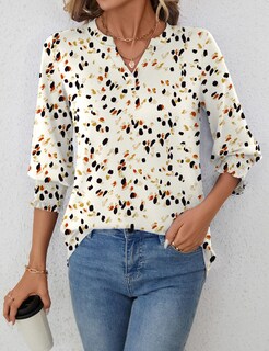 Foto 6 | Foto 6 | Camiseta Tipo Túnica Lomon Para Mujer, Cuello En V, Manga 3/4, Blanca, Talla M - Venta Internacional.