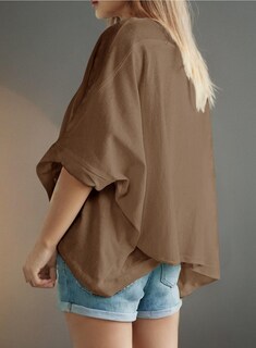 Foto 5 | Foto 5 | Camiseta Dokotoo Summer Para Mujer, Talla Grande, Marrón, Moda 2024 - Venta Internacional.