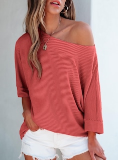 Foto 3 | Foto 3 | Top Evaless Tawny De Manga 3/4 Con Cuello De Barco Para Mujer, Moda 2025 - Venta Internacional.