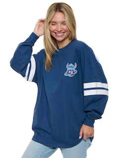 Foto 5 | Foto 5 | Jersey De Manga Larga Disney Stitch Para Mujer, Azul Oscuro, Xxl - Venta Internacional.