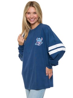 Foto 6 | Foto 6 | Jersey De Manga Larga Disney Stitch Para Mujer, Azul Oscuro, Xxl - Venta Internacional.