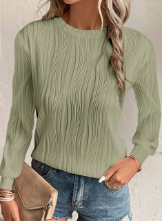 Foto 2 | Foto 2 | Camiseta Evaless De Manga Larga Para Mujer, Casual, Elegante, Verde Claro - Venta Internacional.