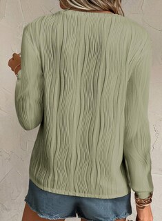Foto 3 | Foto 3 | Camiseta Evaless De Manga Larga Para Mujer, Casual, Elegante, Verde Claro - Venta Internacional.