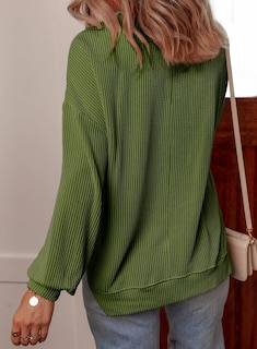 Foto 3 | Foto 3 | Camiseta Tipo Túnica Evaless De Manga Larga Con Cuello En V, Gran Tamaño, Verde Oliva, 2xl - Venta Internacional.