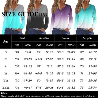 Foto 3 | Foto 3 | Blusas De Manga Larga Con Cuello En V Y Botones Casuales, Túnicas Elegantes - Venta Internacional.