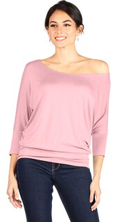 Foto 2 | Foto 2 | Camiseta Simlu Dolman Con Hombros Descubiertos Y Cintura Para Mujer, Rosa, Talla M - Venta Internacional.