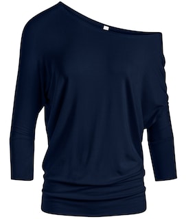 Foto 1 | Foto 1 | Top Simlu Dolman De Manga 3/4 Drapeado Con Cuello Redondo, Azul Marino, Para Mujer - Venta Internacional.