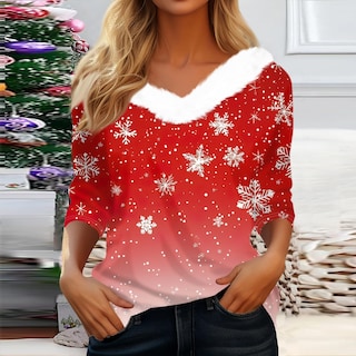 Foto 2 | Foto 2 | Camisas Navideñas Cotecram 2024 Divertidas Impresas En 3d Con Forro Polar Navideño Con Cuello En V - Venta Internacional.