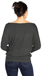 Foto 3 | Foto 3 | Jersey Simlu Para Mujer, Jersey Con Hombros Descubiertos, Color Carbón, Talla M - Venta Internacional.