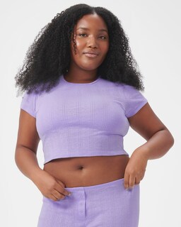 Foto 3 | Foto 3 | Camiseta Florence By Mills Cozy Crush De Manga Corta Lavanda Xs - Venta Internacional.