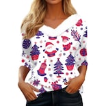 Suéteres Navideños Para Mujer Cotecram Trendy Con Manga 3/4 Y Cuello En V - Venta Internacional.