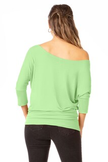 Foto 2 | Foto 2 | Top Simlu Dolman De Manga 3/4 Drapeado Con Cuello Redondo, Color Menta, Talla Xxl, Para Mujer - Venta Internacional.