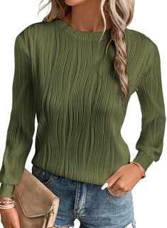 Foto 1 | Foto 1 | Camiseta Evaless Para Mujer, Primavera, Verano, Otoño, Manga Larga, Verde - Venta Internacional.