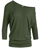 Top Simlu Camisa De Punto Verde Oliva Para Mujer, Talla M - Venta Internacional.