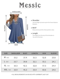 Foto 6 | Foto 6 | Camiseta Tipo Túnica Messic Denim Blue Para Mujer Otoño-invierno - Venta Internacional.