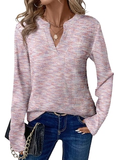 Foto 1 | Foto 1 | Top Dokotoo Para Mujer Manga Larga Cuello En V Tejido Gofrado Color Rosa Xl - Venta Internacional.